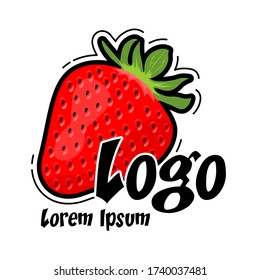 dellicious strawberry logo design template. for business logo and can also be for a license logo