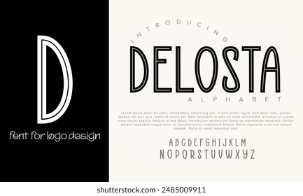 Delosta vector alphabet font for logo design