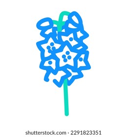 delphinium blossom spring color icon vector. delphinium blossom spring sign. isolated symbol illustration