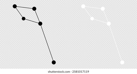 Delphinus constellation map set. Vector illustration.