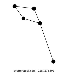 Delphinus constellation map. Vector illustration.