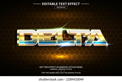 Plantilla de efecto de texto editable Delta 3D