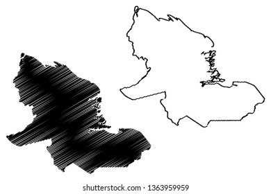 Delta Amacuro State (Bolivarian Republic of Venezuela, States, Federal Dependencies and Capital District) map vector illustration, scribble sketch Delta Amacuro map