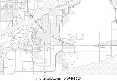 Delta, British Columbia, Canada, bright outlined vector map with bigger and minor roads and steets created for infographic backgrounds.