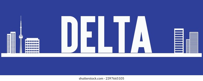 Ciudad delta, Canadá hermosa ilustración vectorial en letra