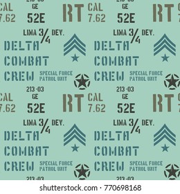 Delta combat crew military pattern, realistic design for print and media.