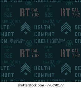Delta combat crew military pattern, realistic design for print and media.