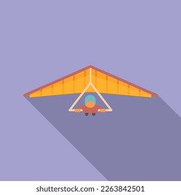 Delta hang glider icon flat vector. Wind plane. Air fly