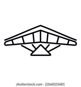 Delta hang glider icon outline vector. Wind plane. Air fly