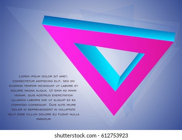 Delta icon for your business promotional artwork. Abstract triangular graphic design for flyers, banners, presentations. Vector illustration.