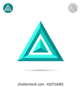 Delta letter icon, 2d triangle logo, vector illustration, eps 10