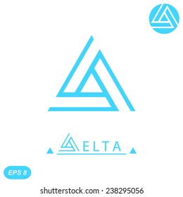 Delta letter logo template, 2d flat illustration, vector, eps 8