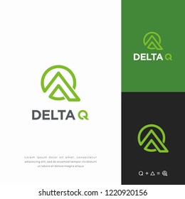 Delta Letter Q logo, QA logo vector 