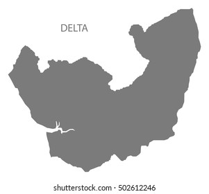 Delta Nigeria Map Grey