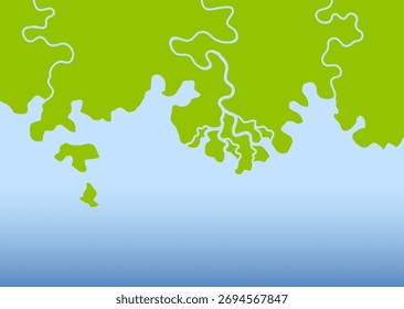 Ilustración del río Delta. Mapa falso para el juguete, la educación, la Plantilla del juego.