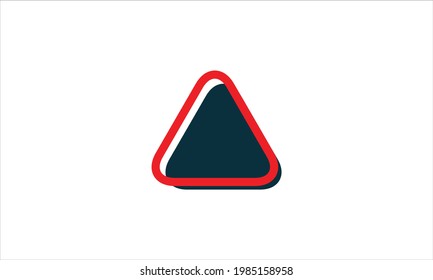 Delta Shape  icon logo with red outline illustration symbol template 