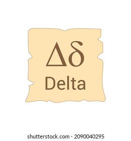 Delta symbol icon with name. greek alphabet letter