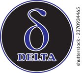 Delta Symbol Vector Image Illustration Pictogram On White Background