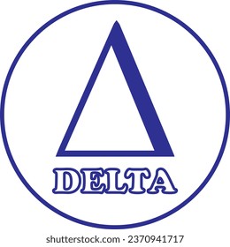 Delta Symbol Vector Image Illustration Pictogram on Cercle