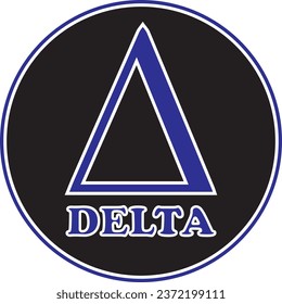 Delta Symbol Vector Image Illustration Pictogram On Circle Background