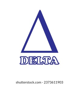 Delta Symbol Vector Image Illustration Pictogram on White Background