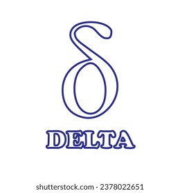 Delta Symbol Vector Image Illustration Pictogram On White Background