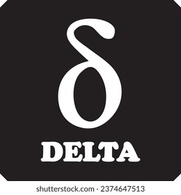 Pictograma de imagen del vector de símbolo Delta sobre fondo negro