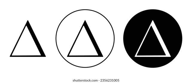 delta vector symbol set. greek letter delta icon in black color.