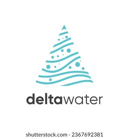 Delta water logo modern design vector