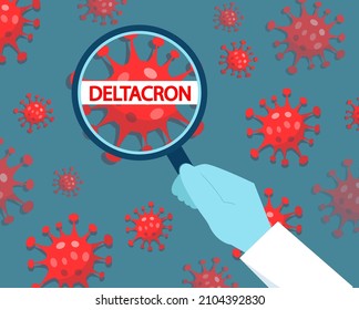 deltacron neue covid-19 Variante. Vektorgrafik