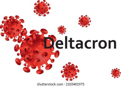 Deltacron, New Variant of the Covid-19 strain that combines delta and omicron. Vector Medical illustration.