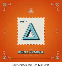 DeltaSymbol-A Mathematical Postage Stamp Style Vector Illustration Design