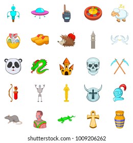 Delusion icons set. Cartoon set of 25 delusion vector icons for web isolated on white background
