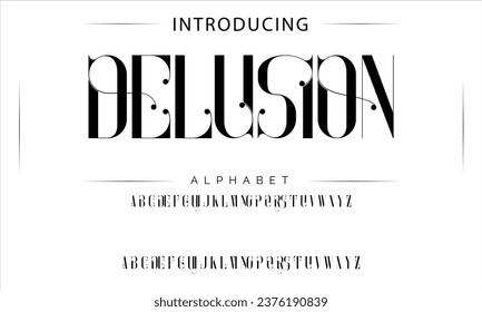 Delusion luxury elegant typography vintage serif font wedding invitation logo music fashion property