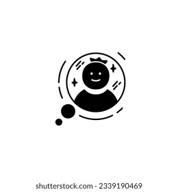 delusional disorder solid icon black solid vector with mental health theme