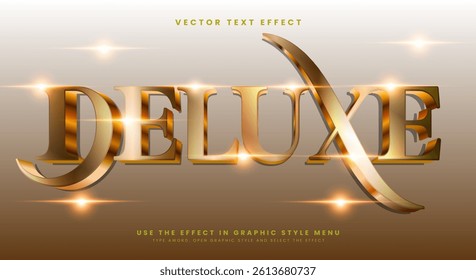 Deluxe 3D editable text effect Template Suitable for glowing luxury concept