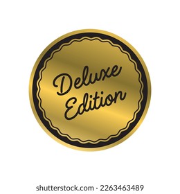 Deluxe edition rounded golden label badge seal vector image