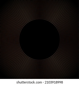 Deluxe golden minimal round lines abstract futuristic tech background. Vector digital art design