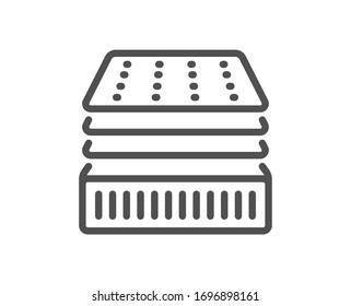 Deluxe mattress line icon. Luxury orthopedic pad sign. Breathable sleep bed symbol. Quality design element. Editable stroke. Linear style deluxe mattress icon. Vector