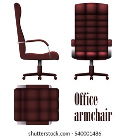 Deluxe office armchair isolated on white background. Vector Illustration