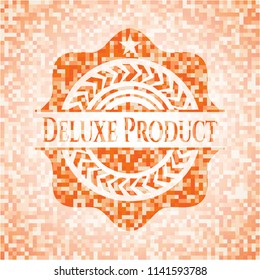 Deluxe Product abstract orange mosaic emblem with background