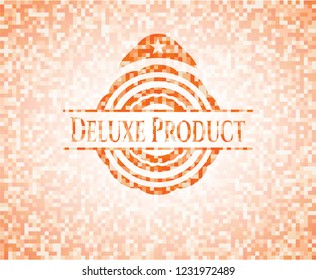 Deluxe Product abstract orange mosaic emblem