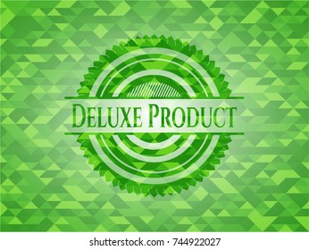 Deluxe Product green mosaic emblem