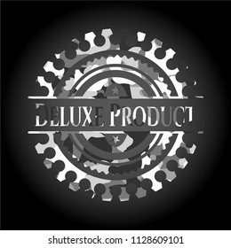 Deluxe Product on grey camouflaged pattern