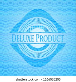 Deluxe Product water style emblem.