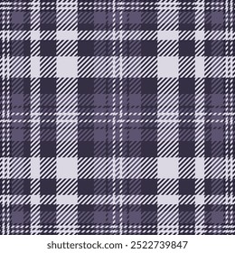 Padrão de textura deluxe tartan, 20s cheque sem costura xadrez. Tecido de fundo têxtil vetor de linha na paleta de cores escuras e brancas.