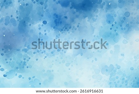 Delve into a captivating watercolor vector background featuring harmonious shades of blue, blending smooth brush strokes and delightful splashes to inspire artistic projects and designs