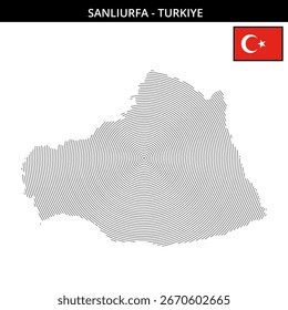 Delve into the circular map of Sanliurfa Turkey