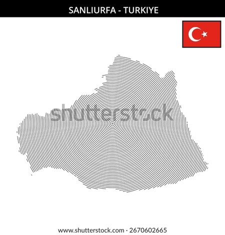Delve into the circular map of Sanliurfa Turkey