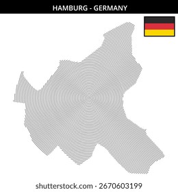 Delve into a unique map representation of Hamburg Germany